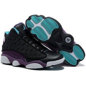 NIKE AIR JORDAN 13 STYLE 136027 027 MEN'S COLOR BLACK/PURPLE NIKE AIR SIZE 8.5